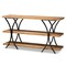 Baxton Studio Terrell Modern Natural Brown Finished Wood and Black Finished Metal Console Table 178-11316-Zoro - alternate 1